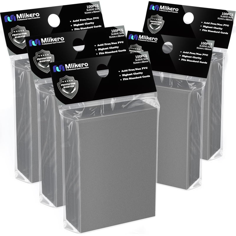 Mlikero 500 Count Card Sleeves, Matte Magic Card Sleeves, Smooth Shuffle & Tear Resistant, Fit for MTG, TCG, CCG (Silver) - Image 1