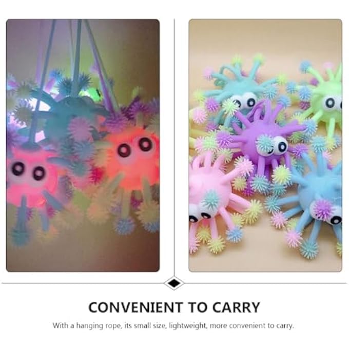 ELECDON 6Pcs LED Light Up Bouncy Balls - Neon Spiky Sensory Toys for Kids, Perfect for Party Favors, Goodie Bags & Stocking Stuffers - Image 5