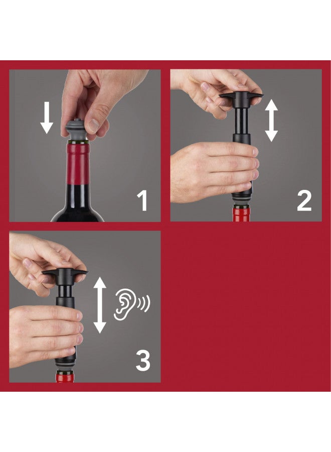 Vacu Vin سدادات فراغ لحفظ النبيذ من فاكيو فين - مجموعة من 2 - رمادي - لزجاجات النبيذ - حافظ على نضارة النبيذ لمدة تصل إلى أسبوع مع ختم محكم - متوافقة مع مضخة حفظ النبيذ من فاكيو فين - Image 5