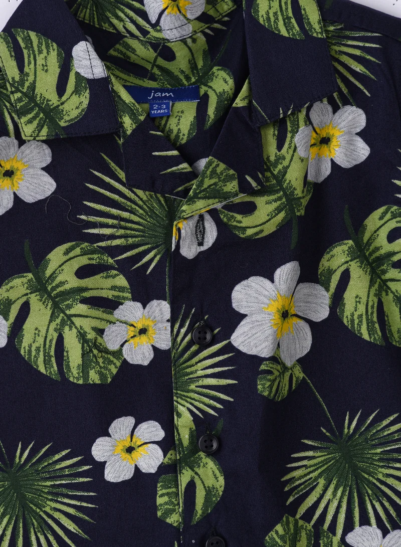 JAM Boys Woven Cotton Hawaiian Floral Shirt