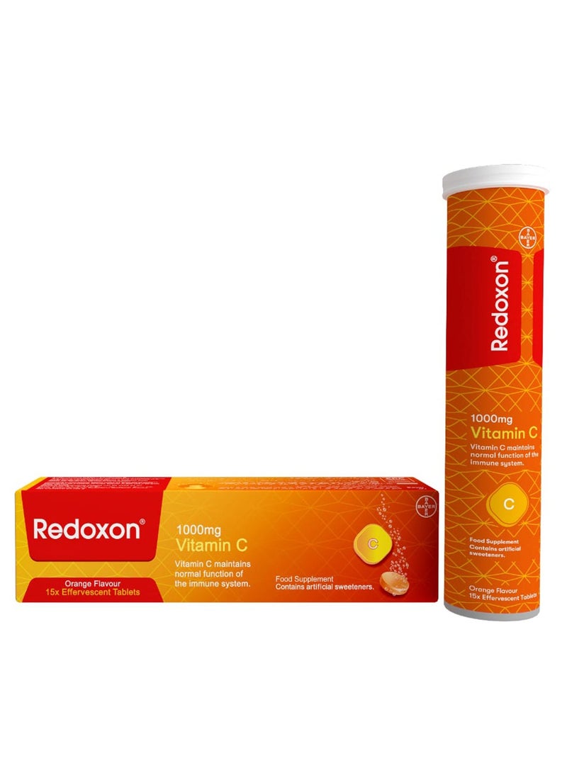 Redoxon Vitamin C 1000 Mg Orange Flavour 15 Effervescent Tablets - Image 1