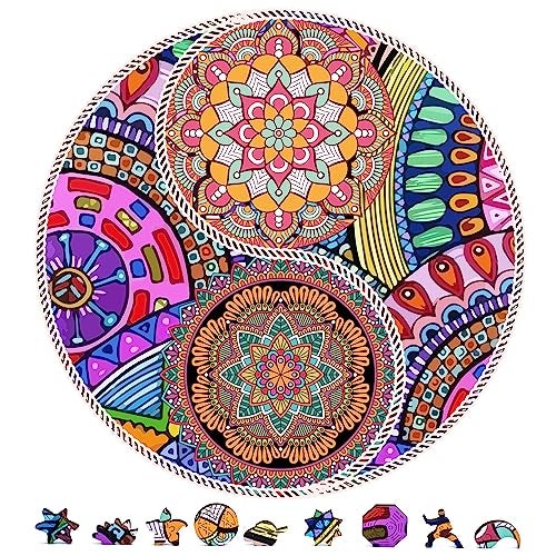ZenChalet  Yin Yang Flower 200 Piece Puzzles for Adults  Premium Jigsaw Wooden Puzzle for Adults Surprise Your Friends or Family with a Unique Gift  Brain Teaser - Image 1