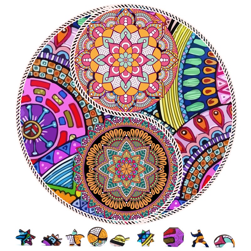 ZenChalet  Yin Yang Flower 200 Piece Puzzles for Adults  Premium Jigsaw Wooden Puzzle for Adults Surprise Your Friends or Family with a Unique Gift  Brain Teaser - Image 2