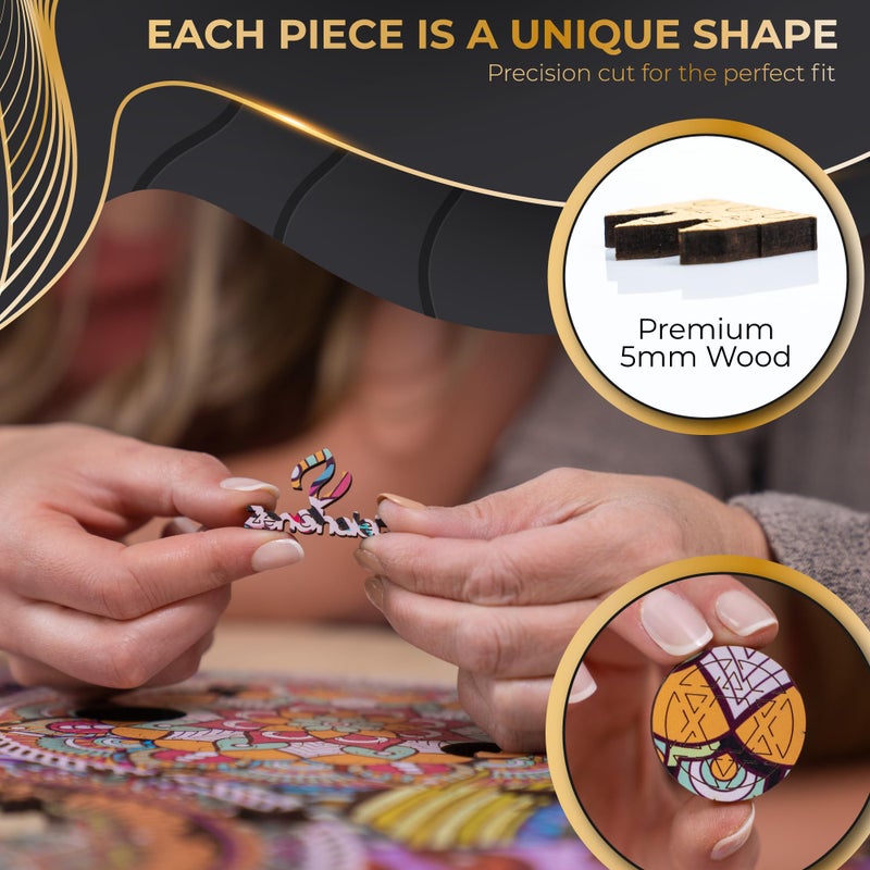 ZenChalet  Yin Yang Flower 200 Piece Puzzles for Adults  Premium Jigsaw Wooden Puzzle for Adults Surprise Your Friends or Family with a Unique Gift  Brain Teaser - Image 3