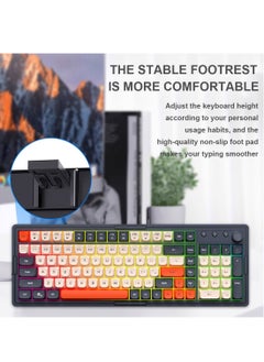 Forev Wired Membrane Keyboard and Mouse Set with RGB Backlit, Mechanical Feel, Floating Keycaps, Silent and Waterproof Design, 4-Speed DPI Adjustable for Office Work Gaming - Black White  - Image 4