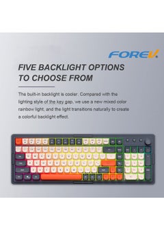 Forev Wired Membrane Keyboard and Mouse Set with RGB Backlit, Mechanical Feel, Floating Keycaps, Silent and Waterproof Design, 4-Speed DPI Adjustable for Office Work Gaming - Black White  - Image 5