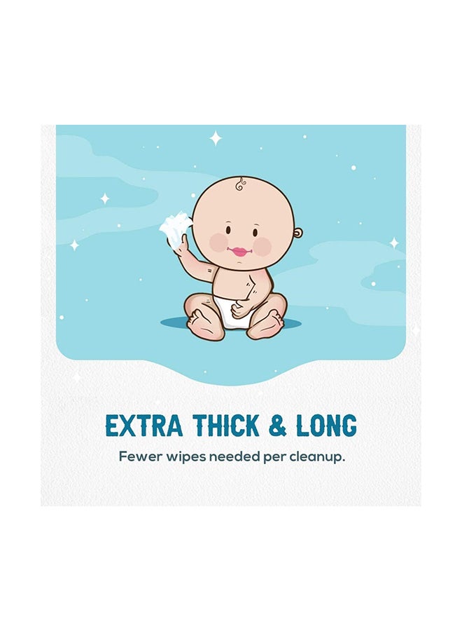 WOW Baby Wipes - Fragrance Free 99% Water Wipes | Extra Thick Long Wipes with Organic Aloe Vera, Chamomile Extract and Vitamin E, Gentle on sensitive skin| 56's Single Pack - Image 4