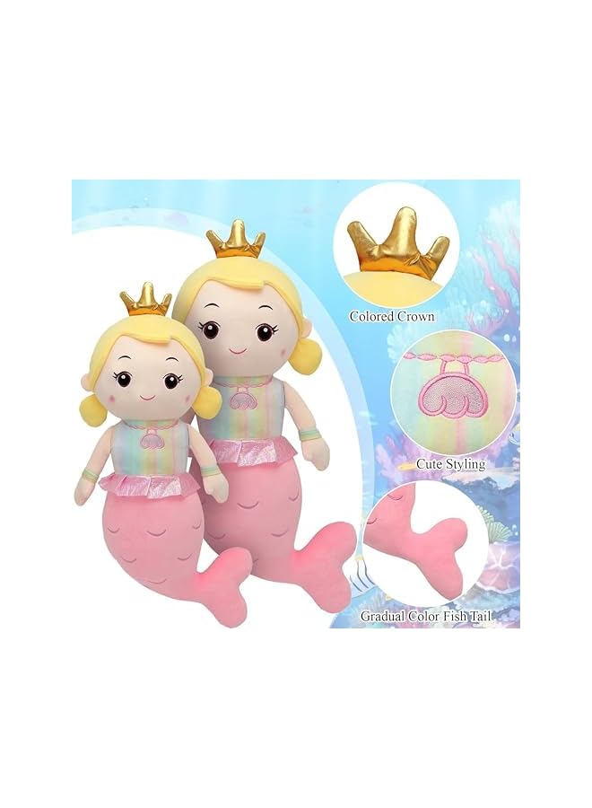 The Bros 50cm Mermaid Plush Toy – Soft Cuddly Pillow, Cute Stuffed Cushion for Girls, Fluffy Mermaid Doll, Sleeping Companion, Kawaii Throw Pillow, Gift for Kids & Adults, Nursery & Bedroom Decor - Image 2