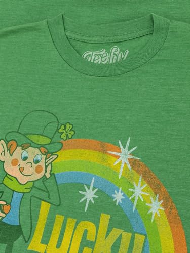 Tee Luv Men's Lucky Charms Shirt - Vintage Lucky The Leprechaun Logo T-Shirt, Kelly Green Heather, XL - Image 2