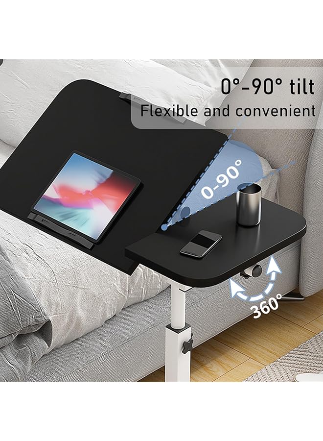 erorex Mobile Adjustable Height Laptop Stand Tiltable Computer Desk Notebook Swivel Laptop Desk Rolling Table Desk Mobile Computer Workstation For Office Home，Shcool Black  - Image 2