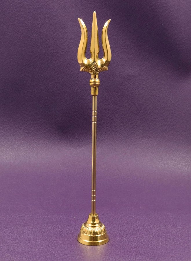 Spillbox Golden Brass Soolam Amman Trishul Brass with Round Base Kali Soolam Idol for Pooja shiva Brass Thrishul (1) - Image 4