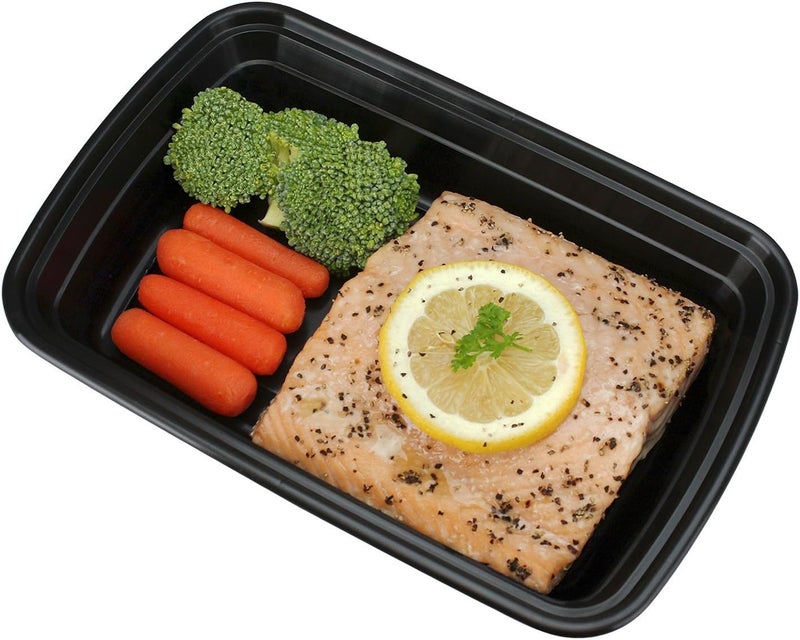 Freshware حاويات تحضير الوجبات من فريش وير 1 قسم مع أغطية حاويات الطعام صندوق الغداء خالية من BPA قابلة للتكديس صندوق بنتو آمنة في الميكروويف وغسالة الصحون والفريزر تحكم في الحصص 28 أونصة عبوة من 15 - Image 2
