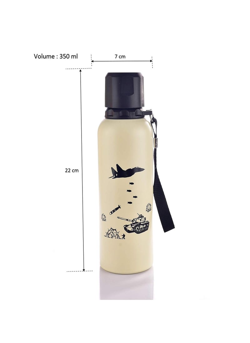IRIS IRIS Vacuum Insulated Stainless Steel Water Bottle, Keep Drinks Cold- 14 Hours Hot- 12 Hours- Beige (350 ml)  - Image 5