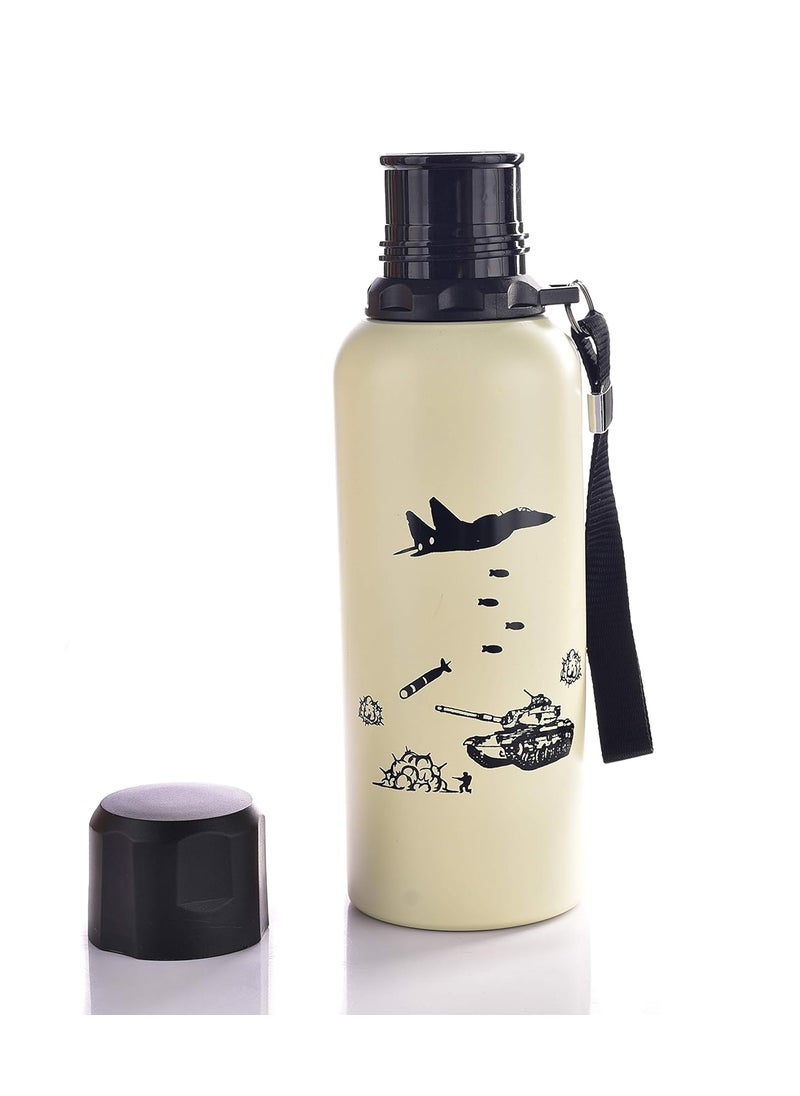 IRIS IRIS Vacuum Insulated Stainless Steel Water Bottle, Keep Drinks Cold- 14 Hours Hot- 12 Hours- Beige (350 ml)  - Image 3