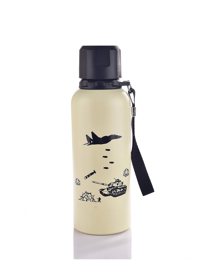 IRIS IRIS Vacuum Insulated Stainless Steel Water Bottle, Keep Drinks Cold- 14 Hours Hot- 12 Hours- Beige (350 ml)  - Image 1