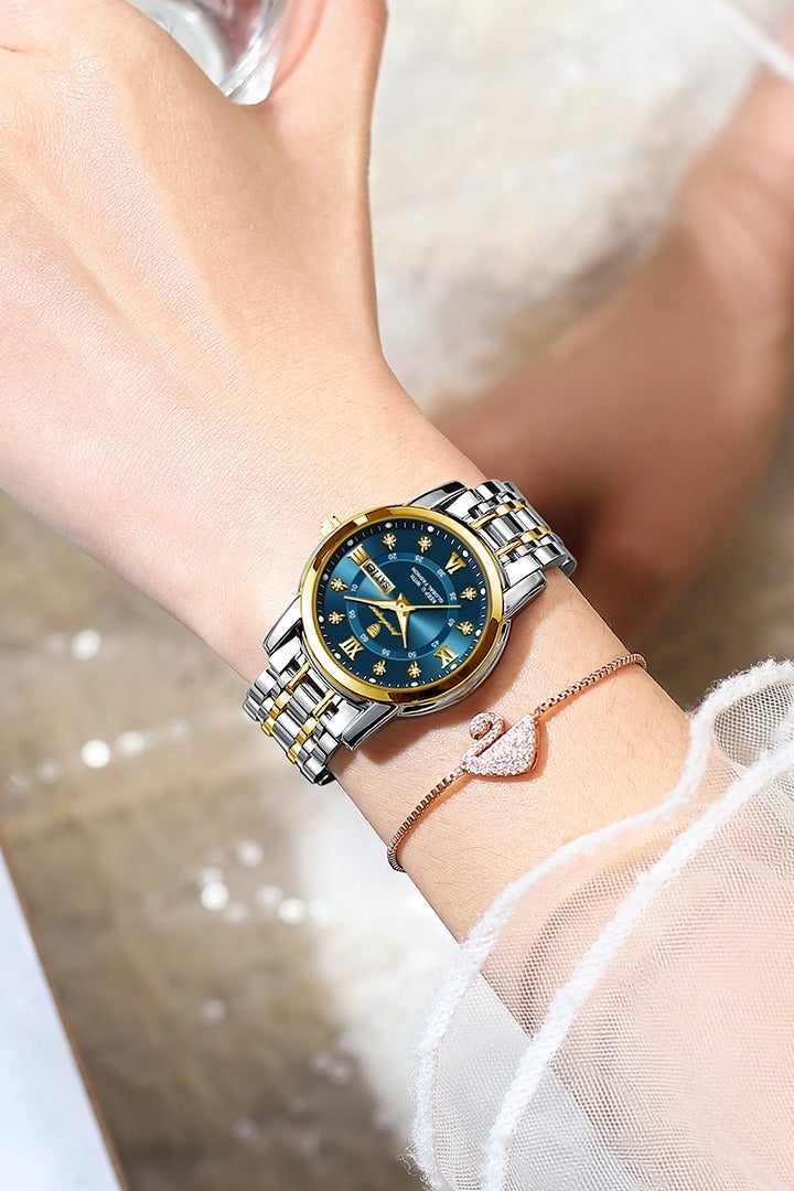 پوداجار المرأة ساعة، النساء للماء مضيئة الكوارتز الكلاسيكية ساعة المعصم-30mm - Image 3