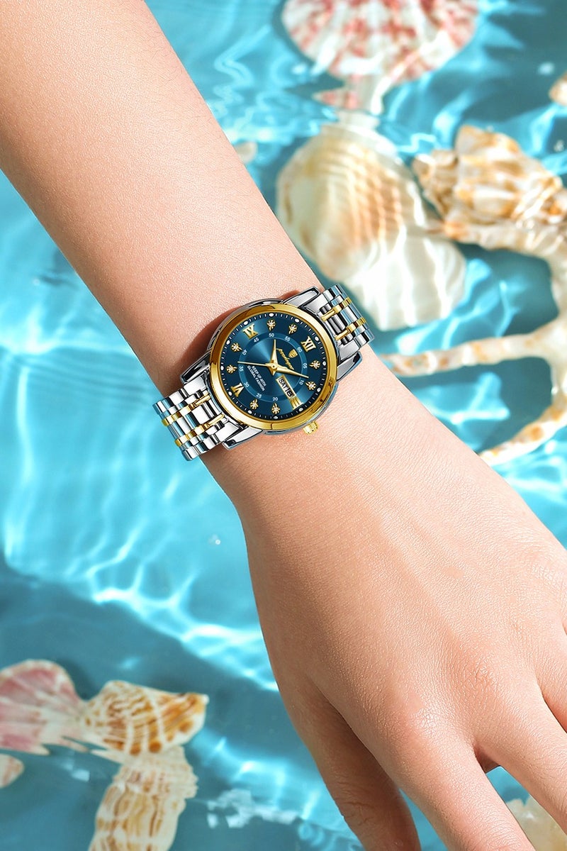 پوداجار المرأة ساعة، النساء للماء مضيئة الكوارتز الكلاسيكية ساعة المعصم-30mm - Image 4