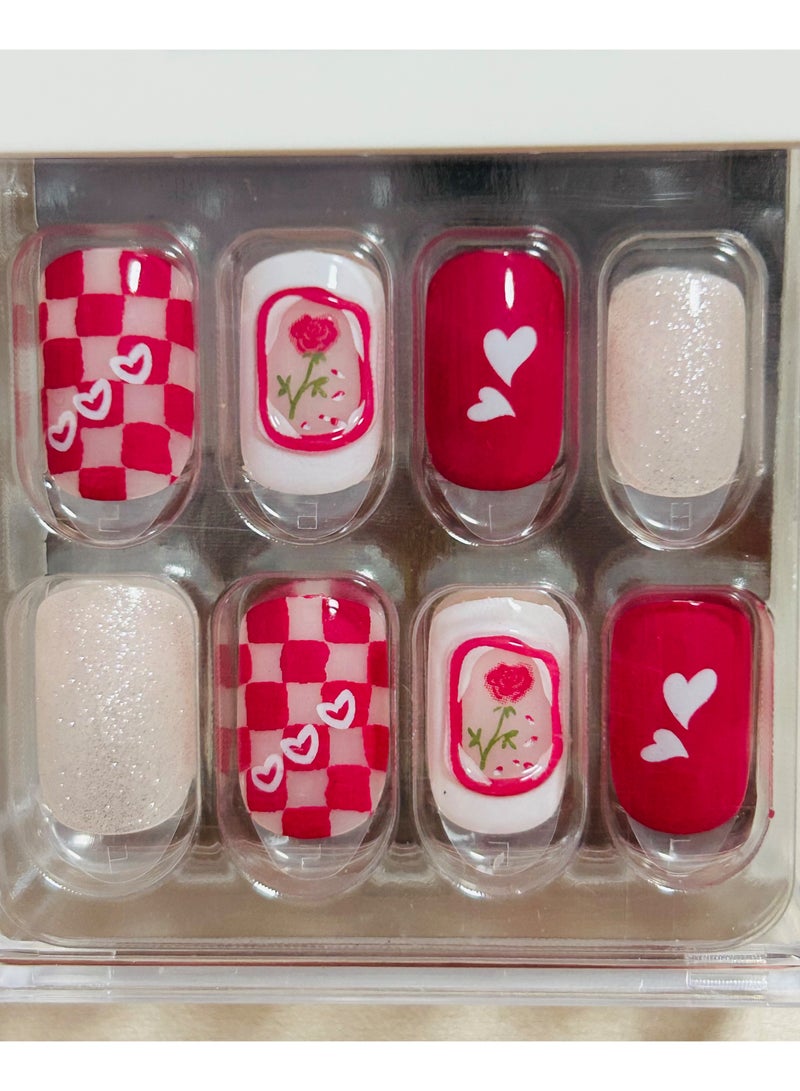 30 Pcs Olve Tip Press-On Nails – Reusable Gel False Nails Kit with Shimmery Finish, Full Well Tips & Multiple Sizes for Easy Application - Image 2