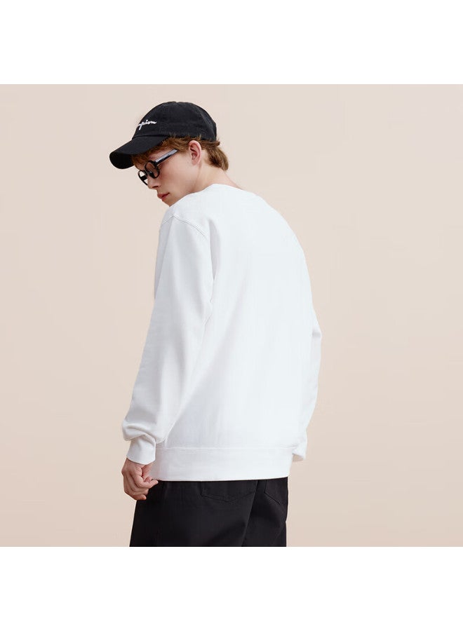 Champion Champion Men's Sweatshirt, Autumn New Arrival, American Trendy Brand, Large Handwritten Pure Cotton Crew Neck Top, White, Size L  - Image 2
