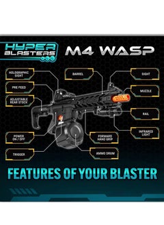 Moonmen M4 Wasp Gel Ball Blaster with 1000 Round Capacity Ammo Drum – Splatter Ball Blaster Includes 30,000 Planet Friendly No- Stain Water Beads- Fun and Exciting Electric Blaster  - Image 3
