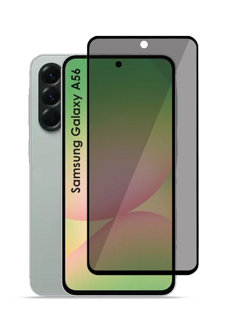 Samsung Galaxy A56 5G Privacy Full Coverage Screen Protector for Samsung Galaxy A56 5G, Black Edge Anti Spy Tempered Glass Film with Easy Installation Tool, Case Friendly - Image 1