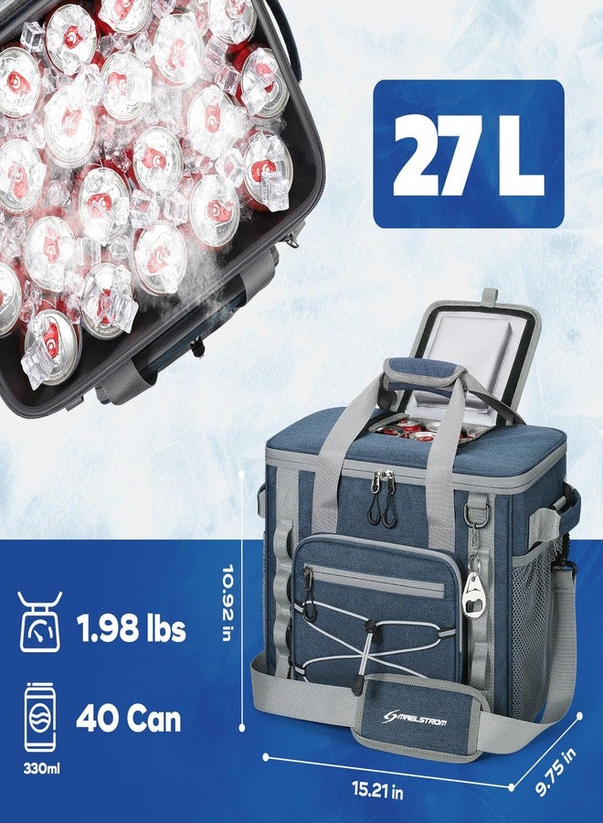 Maelstrom Soft Cooler Bag,Soft Sided Cooler,40 Cans Collapsible Cooler with Velcro Top,Insulated Ice Chest,Large Leakproof Camping Cooler for Kayaking,Beach,Travel,Blue - Image 5