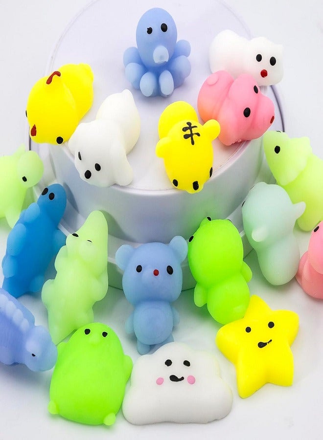 18 Pcs Tiny Mochi Squishy Toys for Kids Age Over 3 Years Old,Kawaii Squishy Animals, Party Favors for Kids, Stress Relief Toy for Boys Girls Birthday Present, - Image 1