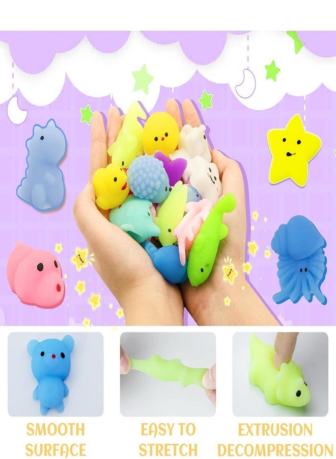 18 Pcs Tiny Mochi Squishy Toys for Kids Age Over 3 Years Old,Kawaii Squishy Animals, Party Favors for Kids, Stress Relief Toy for Boys Girls Birthday Present, - Image 3