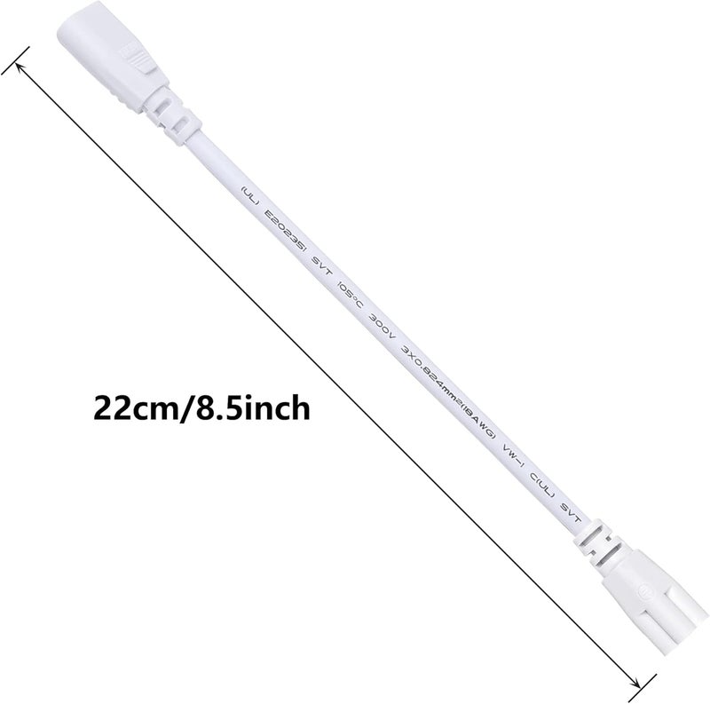 SinLoon ULLP Certification T5 T8 LED Tube Connector Adapter Cable Wire 85 inch Male to Female End Extension Cord for Integrated LED Fluorescent Tube Light Bulb Lamp Holder 2Pack 3Pin MF - Image 5