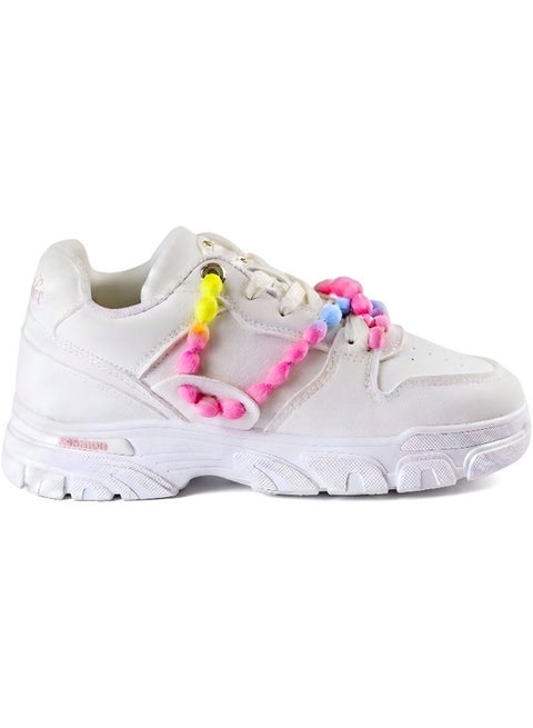 Chunky woman casual sneakers with stylish accents
