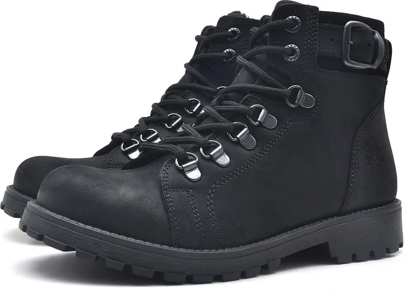 راكر Griffon Leather Black Zipper Kids Boots