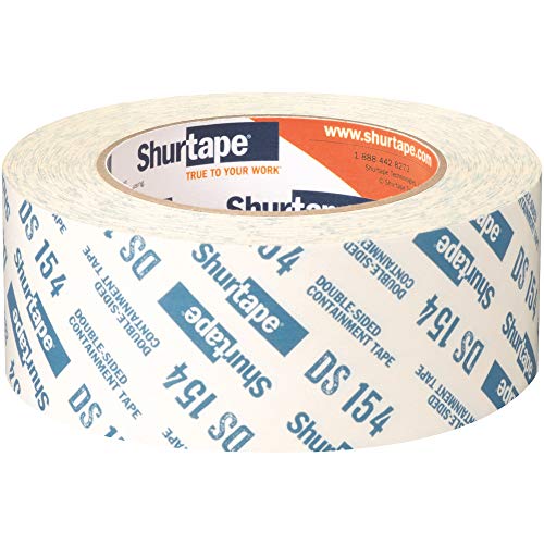 Shurtape DS 154 Double-Sided Containment Tape, Painter's Tape and Sticks to Plastic Sheets, For Painting and Remodeling, 48mm x 23 Meters, Natural, 1 Roll (104333) - Image 3