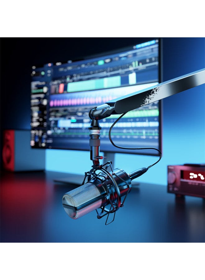 Humanex Songnen X Microphone Stand, Arm Desk Speaker Stand, Anchor 3kg Load-bearing, Shock-resistant, Three-stage Folding, nidirectional Microphone Stand, Ax3g-b - Image 4