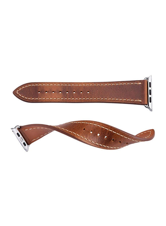 NIBEMINENT Replacement Strap For Apple iWatch Series 6/5/4/3/2/1 40millimeter Light Brown  - Image 1