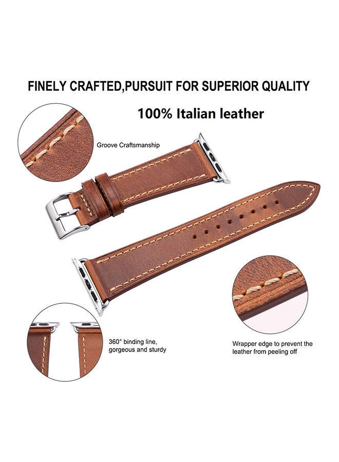 NIBEMINENT Replacement Strap For Apple iWatch Series 6/5/4/3/2/1 40millimeter Light Brown  - Image 2