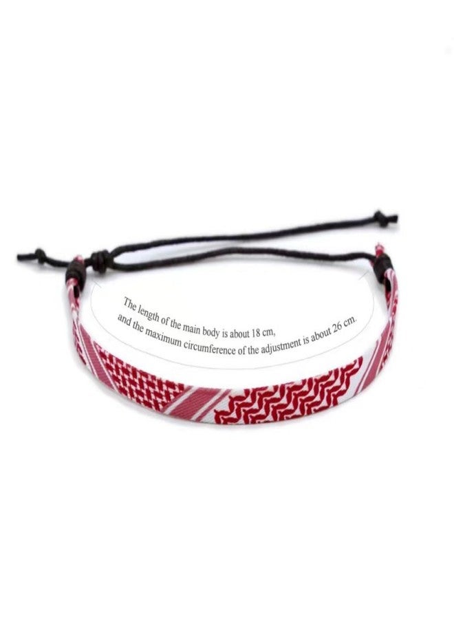 EXPHAIN 4 Pieces Palestinian Keffiyeh Bracelet for Women Men Handmade Adjustable Woven Fabric Braceletss Jewelry - Image 5