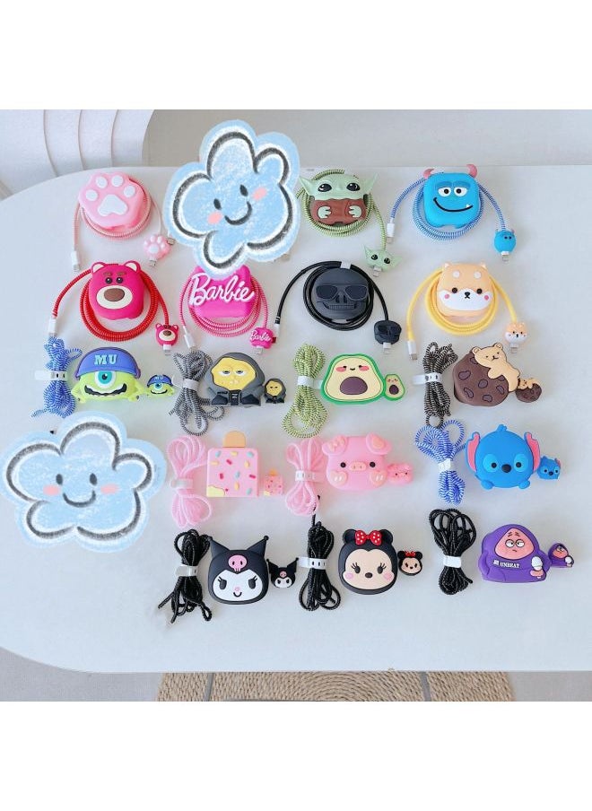 Beauenty - 2024 Cartoon British Rules 20W Fast Charging Head Protective Cover For Apple 20WPD Charger Folding Three-plug-Specifications:Apple British Standard 20w Ice Cream 4-piece Set - Image 1