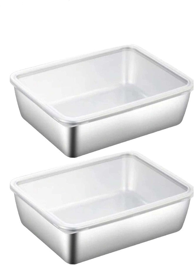 Hidak Leakproof Stainless Steel Food Plate with Lid Stackable, Odor-Resistant, Freezer Safe Tray for Home, Office, or Travel Use (2) - Image 1