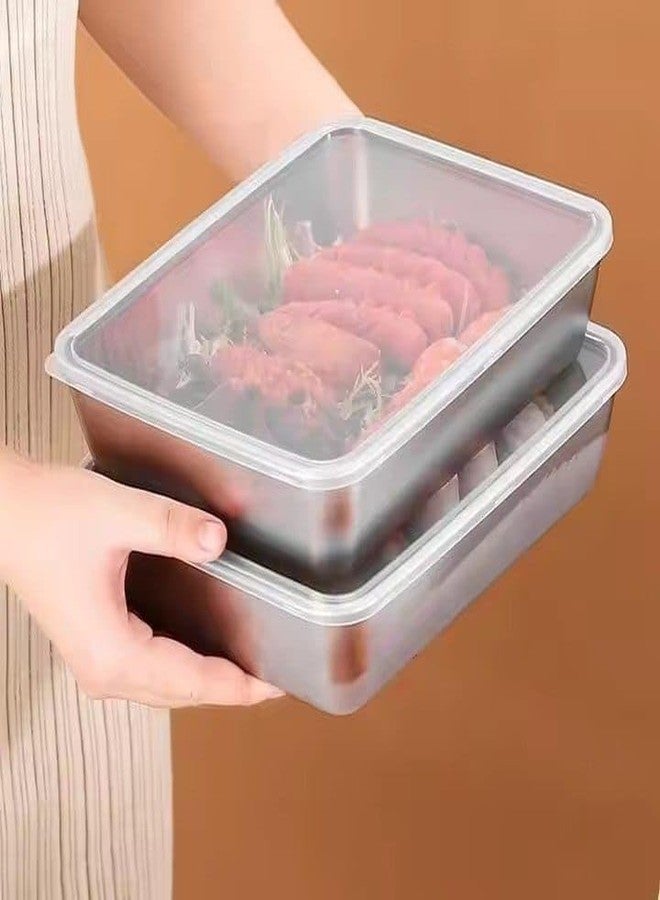 Hidak Leakproof Stainless Steel Food Plate with Lid Stackable, Odor-Resistant, Freezer Safe Tray for Home, Office, or Travel Use (2) - Image 3