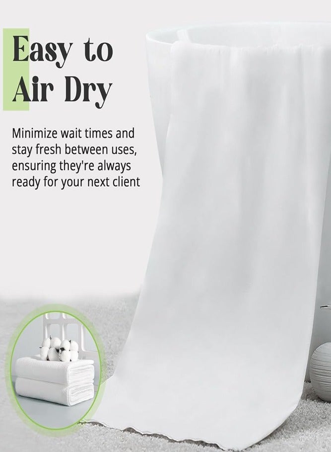 BELLSBERRY 10-عبوة من مناشف الاستحمام القابلة للاستخدام مرة واحدة - أوراق قطنية ماصة لصالونات التجميل، السبا، الصالات الرياضية والمزيد - Image 5