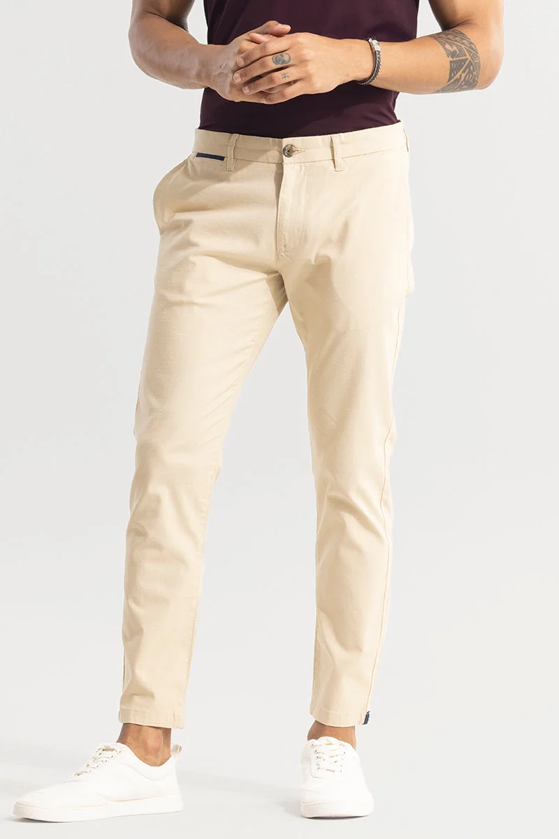 SNITCH Stygian Beige Linen Pant