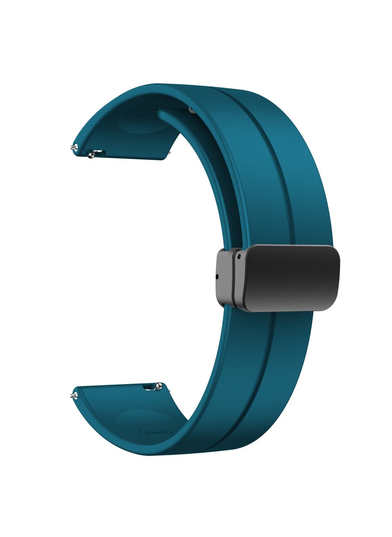 Generic - 22MM Straps Compatible with Huawei Watch GT5(46MM)/GT4(46MM)/GT3(46MM)/GT3 Pro(46MM)/GT2(46MM)/GT2e(46MM)/GT/GT Runner,Huawei Watch 4/4 Pro/3/3 Pro,Honor Watch 4 Pro/GS3/Magic Watch 2,Soft Silicone Band With Magnetic Buckle for Men,Women,Teal - Image 1
