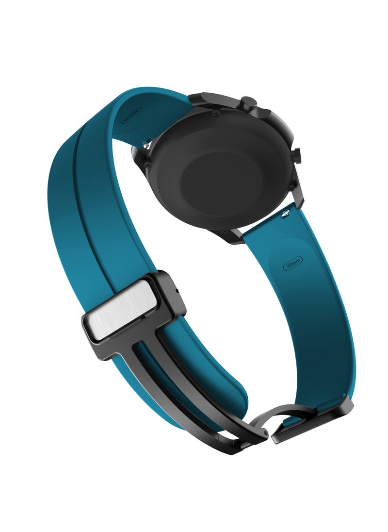 Generic - 22MM Straps Compatible with Huawei Watch GT5(46MM)/GT4(46MM)/GT3(46MM)/GT3 Pro(46MM)/GT2(46MM)/GT2e(46MM)/GT/GT Runner,Huawei Watch 4/4 Pro/3/3 Pro,Honor Watch 4 Pro/GS3/Magic Watch 2,Soft Silicone Band With Magnetic Buckle for Men,Women,Teal - Image 1