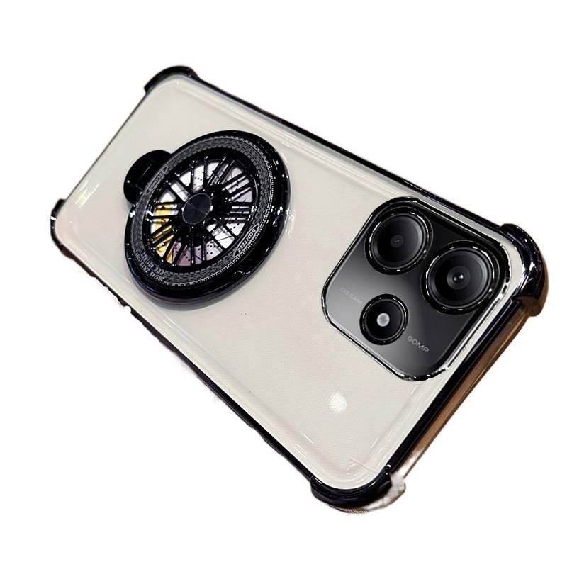 MS غطاء واقي، مقاوم للصدمات لـ Redmi Note 14، ذهبي وردي، حماية من السقوط، حماية عدسة باللون الذهبي باللون الأحمر - Image 3