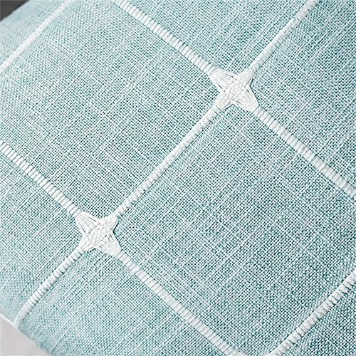 Utobanh Simple Bedside Table Tassel Cover Cloth, Tablecloth Cover Towel, Suitable for Bedside Table TV Microwave Washing Machine Refrigerator Dust Cover (Blue Bars, 15.7 * 35.4 inches) - Image 4