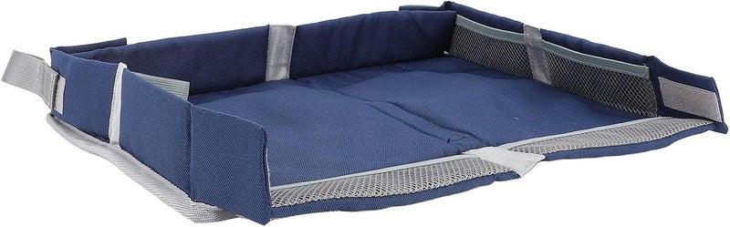 Foldable Travel Tray Cover Multifunctional Airplane Tray Organizer Kids Adults Train Table Tray Bag Planes Trains Polyester Fiber 39x27x6cm (Dark Blue) - Image 4