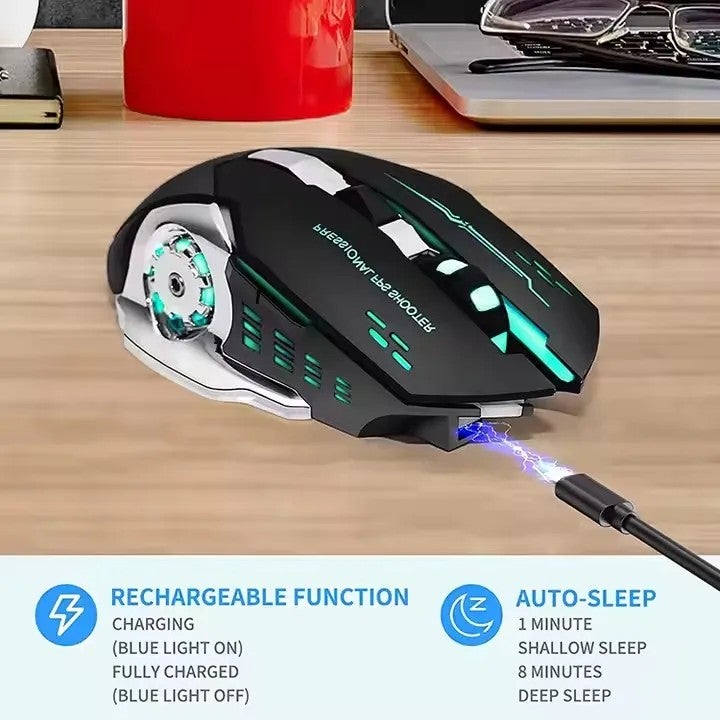 Y&D 2.  4G Rechargeable BT Gaming Mouse - RGB Backlit Wireless Mechanical Mouse for PC & Laptop Gamers - Image 4