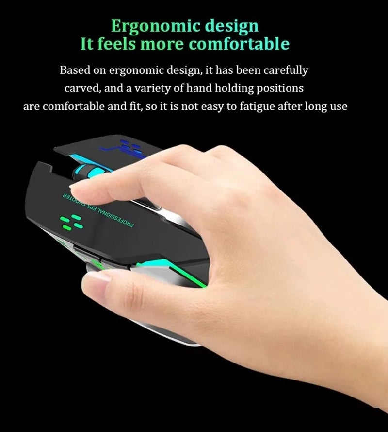 Y&D 2.  4G Rechargeable BT Gaming Mouse - RGB Backlit Wireless Mechanical Mouse for PC & Laptop Gamers - Image 5