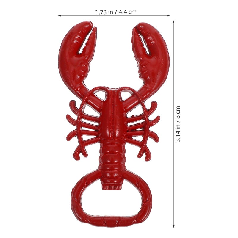 Zinc Alloy Lobster Shape Bottle Opener 2Pcs Set Manual Beer Can Opener Red Finish - Image 3