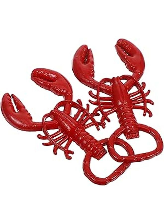 Zinc Alloy Lobster Shape Bottle Opener 2Pcs Set Manual Beer Can Opener Red Finish - Image 1
